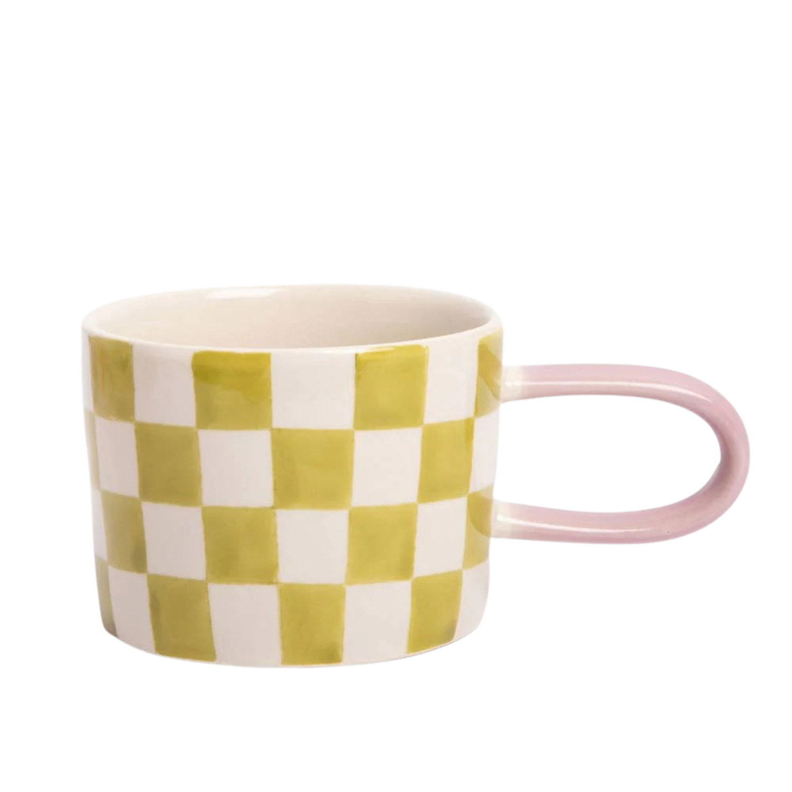Green Check Ceramic Mug - Caroline Gardner