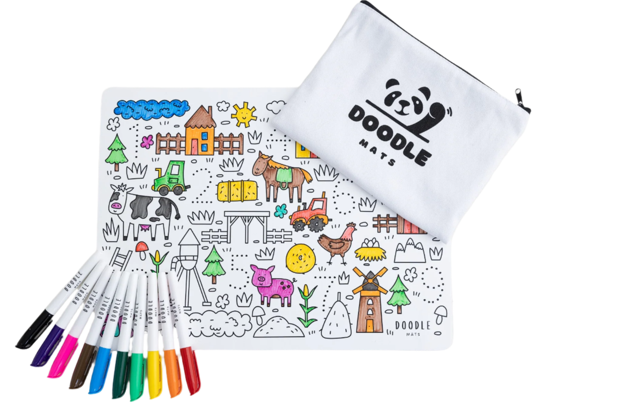 Farm 123 Reusable Colouring Mat - Doodle Mats