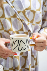 Spot/Heart 'Tea For One' Boxed Teapot & Cup Set - Caroline Gardner