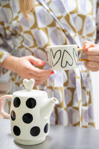 Spot/Heart 'Tea For One' Boxed Teapot & Cup Set - Caroline Gardner