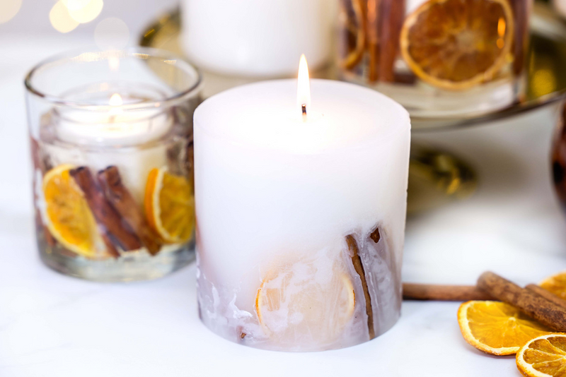 Festive Wishes Pillar Candle - Stoneglow