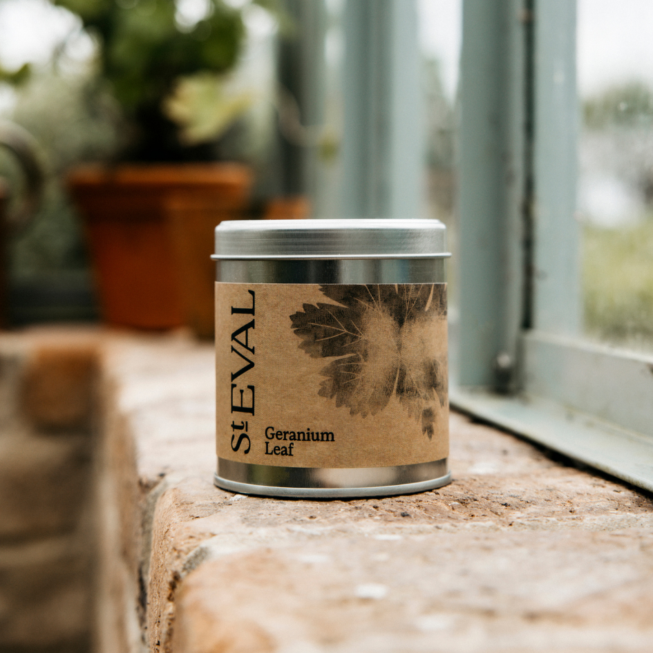 Geranium Leaf Tin Candle - St Eval