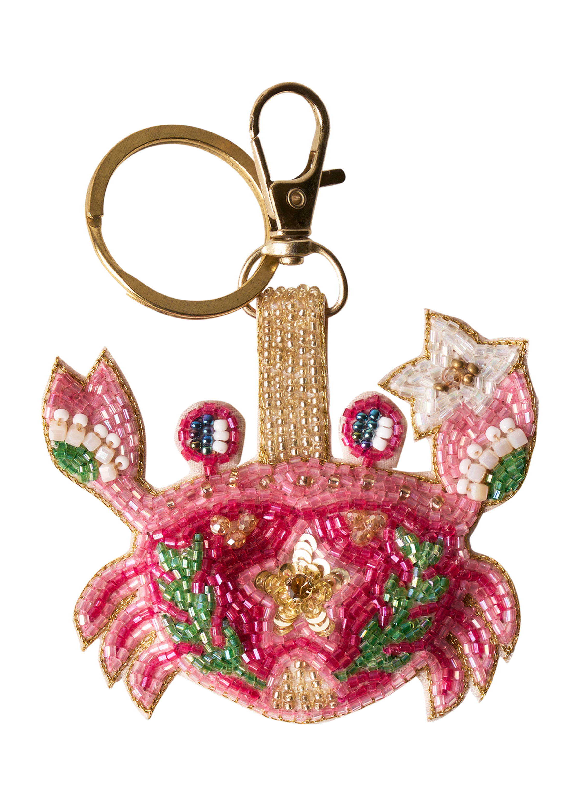 Crab Beaded Keyring - Powder