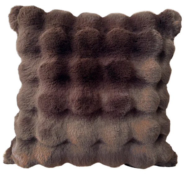 Brown textured pillow on a white background