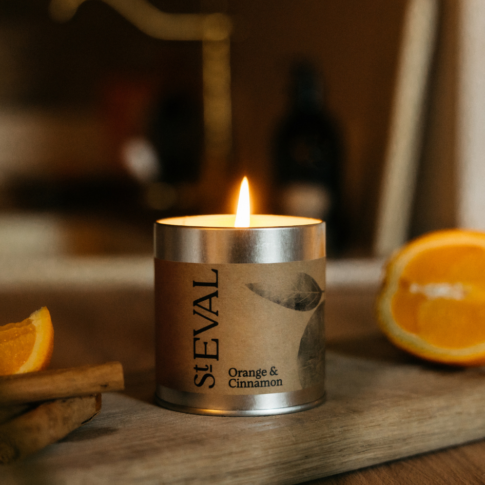 Orange & Cinnamon Tin Candle - St Eval