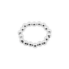 Silver beaded ring on a white background