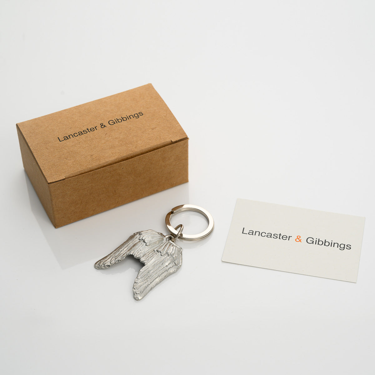 Angel Wings Pewter Keyring - Lancaster & Gibbings