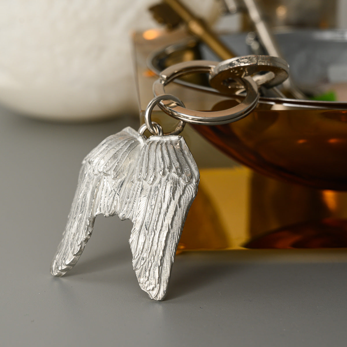 Angel Wings Pewter Keyring - Lancaster & Gibbings