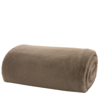 Rolled-up brown blanket on a white background