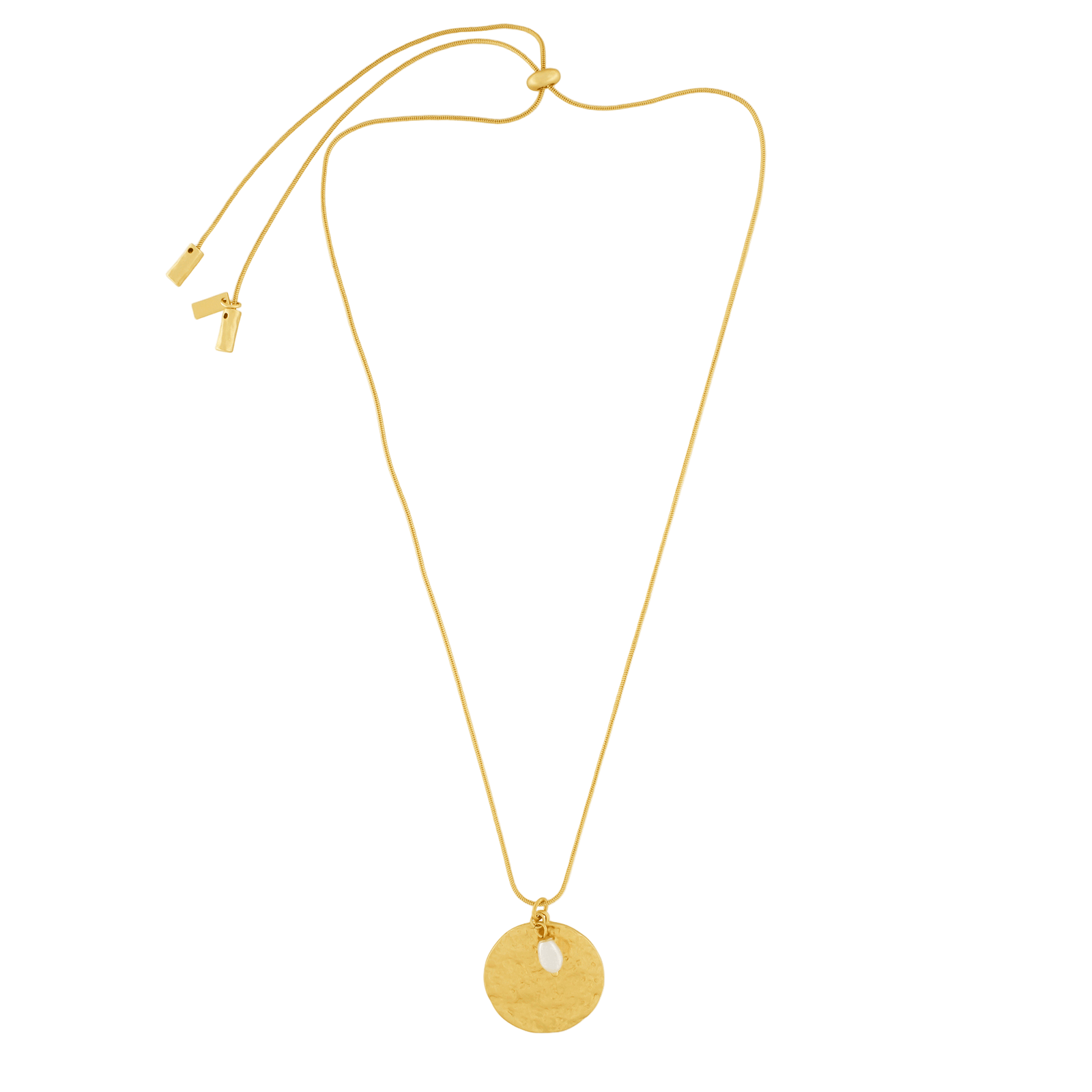 Audrey Adjustable Dot Pearl Necklace in Gold Plating - Dansk