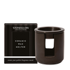 Black ceramic wax melter with Stoneglow packaging on a white background