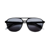 Black sunglasses with dark lenses on a white background