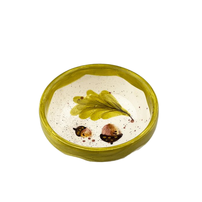 Ceramic Dip Bowl in Autumn Acorns - Selbrae