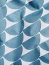Patterned fabric with blue and white geometric design