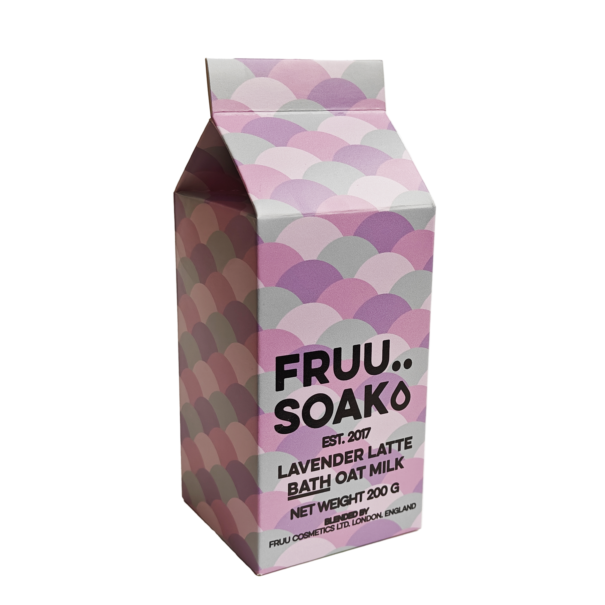 FRUU SOAK packaging with geometric pattern on a white background