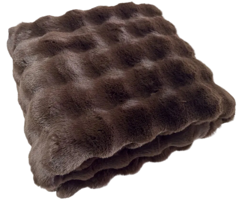 Brown textured blanket on a white background