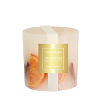 Festive Wishes Pillar Candle - Stoneglow