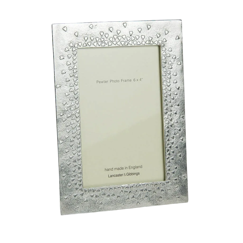 Floating Hearts Pewter Photo Frame 6x4” - Lancaster & Gibbings