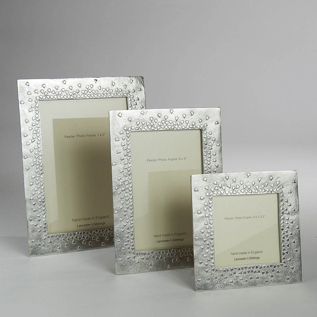 Floating Hearts Pewter Photo Frame 7x5” - Lancaster & Gibbings