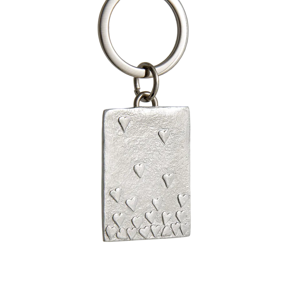 Floating Hearts Pewter Keyring - Lancaster & Gibbings