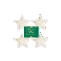 Frosted Woods Ceramic Star Tealights - Stoneglow