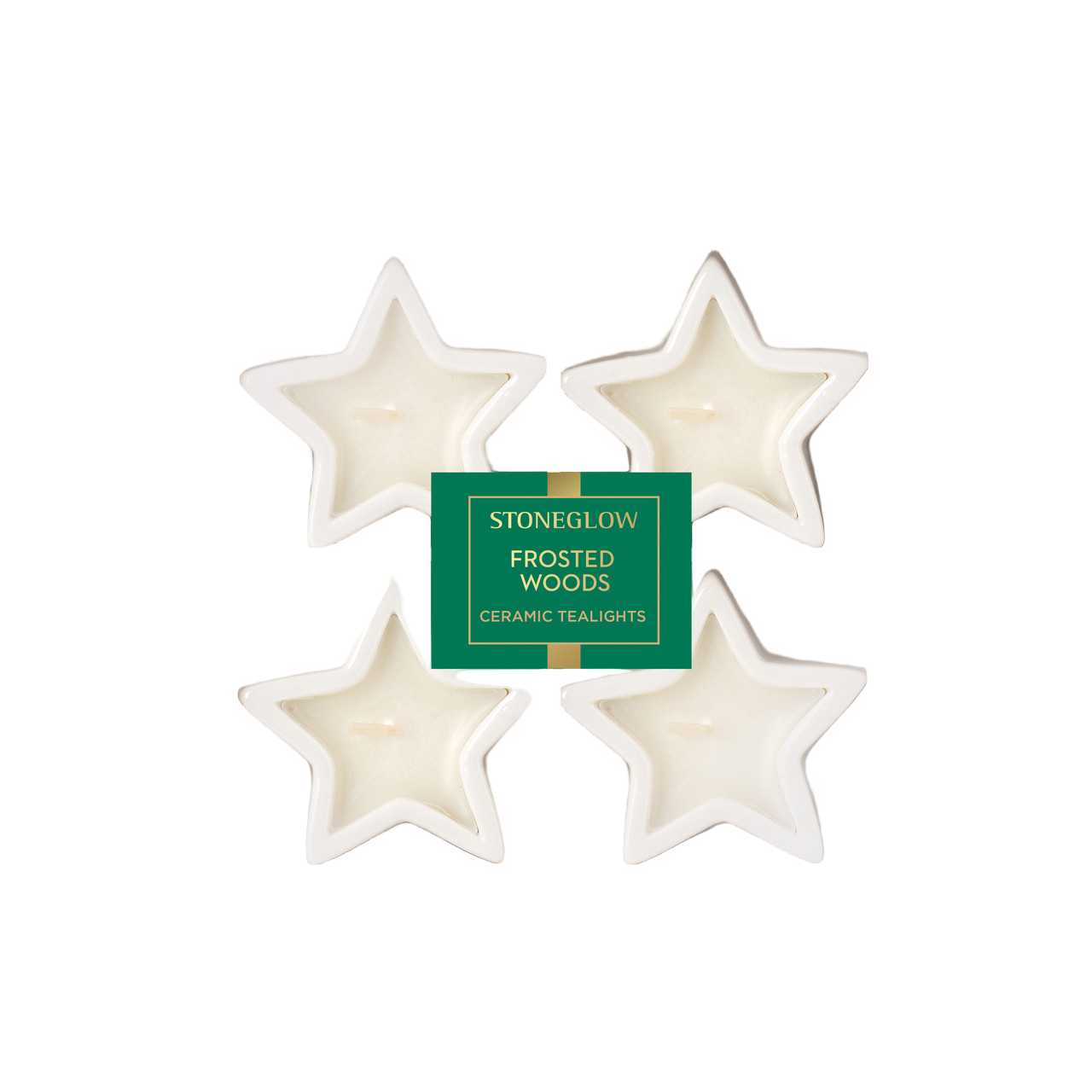 Frosted Woods Ceramic Star Tealights - Stoneglow