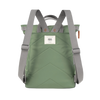 Green roka backpack with gray straps on a white background