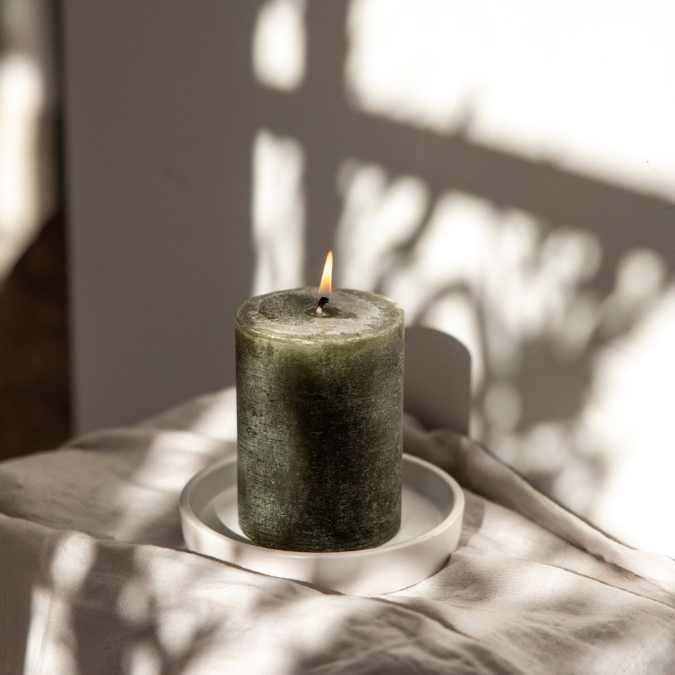 Granite & Moss Pillar Candle - St Eval
