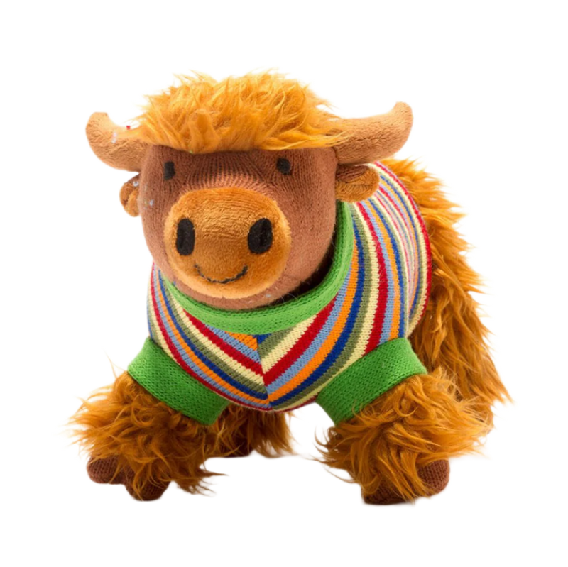 Knitted Highland Cow In Stripe - Best Years