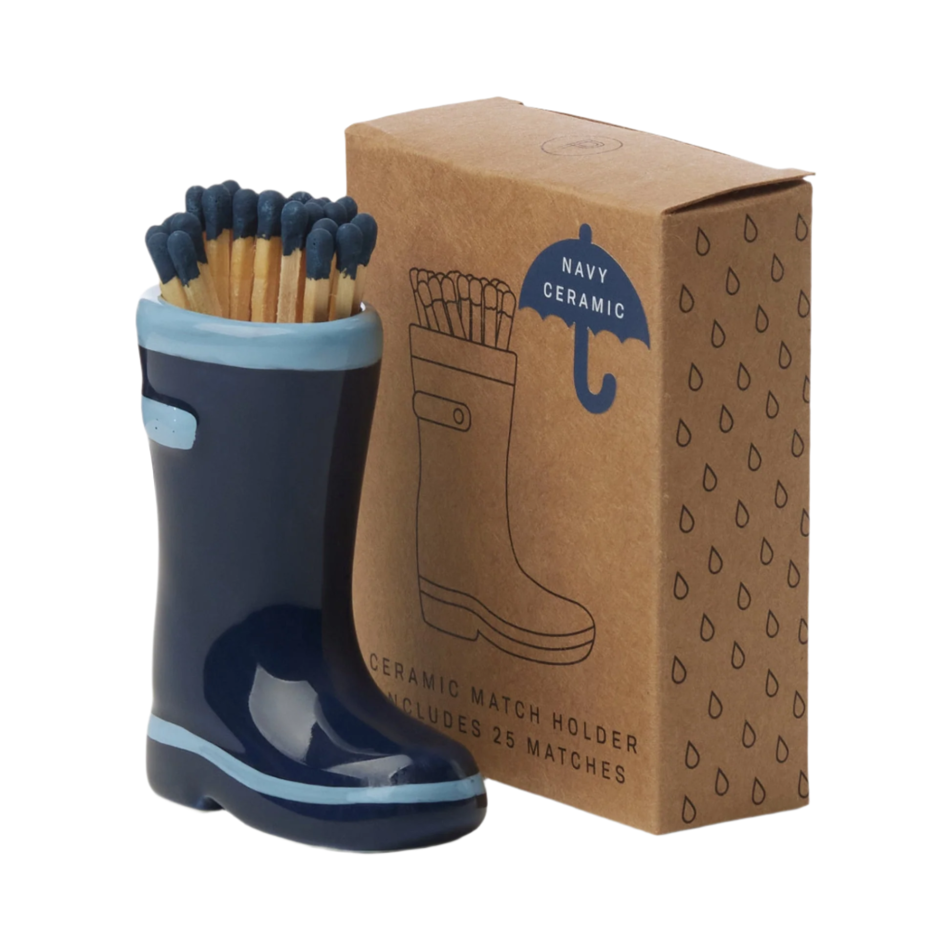 Wellington Boot Match Holder (Blue) - Paddywax
