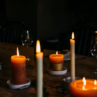 Orange & Cinnamon Gold Half Dipped Pillar Candle - St Eval