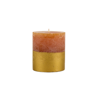Orange & Cinnamon Gold Half Dipped Pillar Candle - St Eval