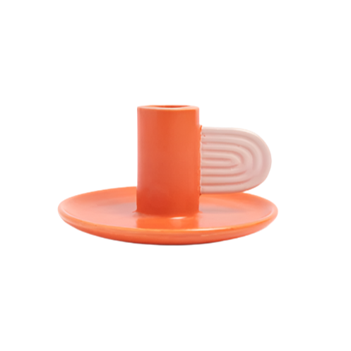 Orange/Pink Candlestick Holder - Caroline Gardner
