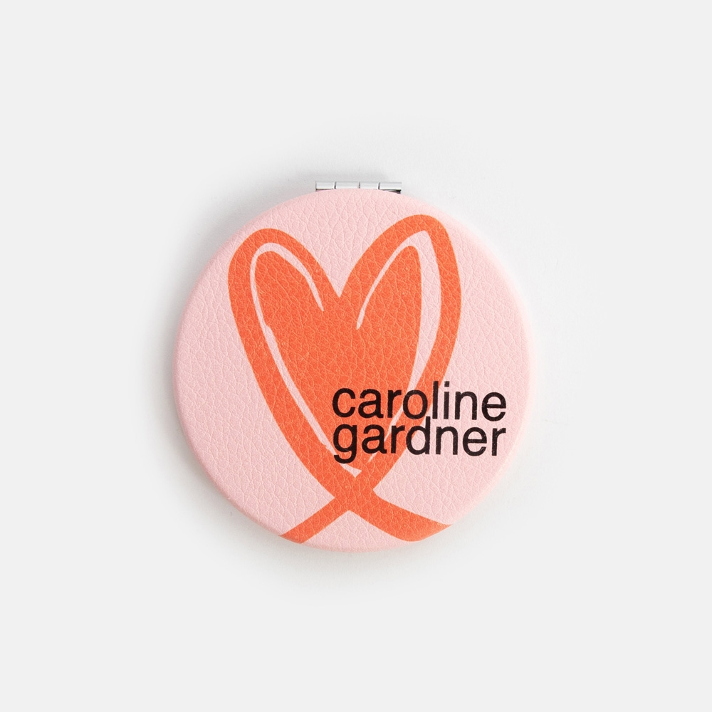 Pink & Orange Heart Pocket Mirror - Caroline Gardner