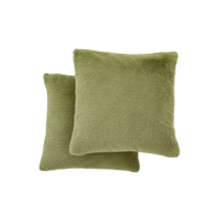 Two green cushions on a white background
