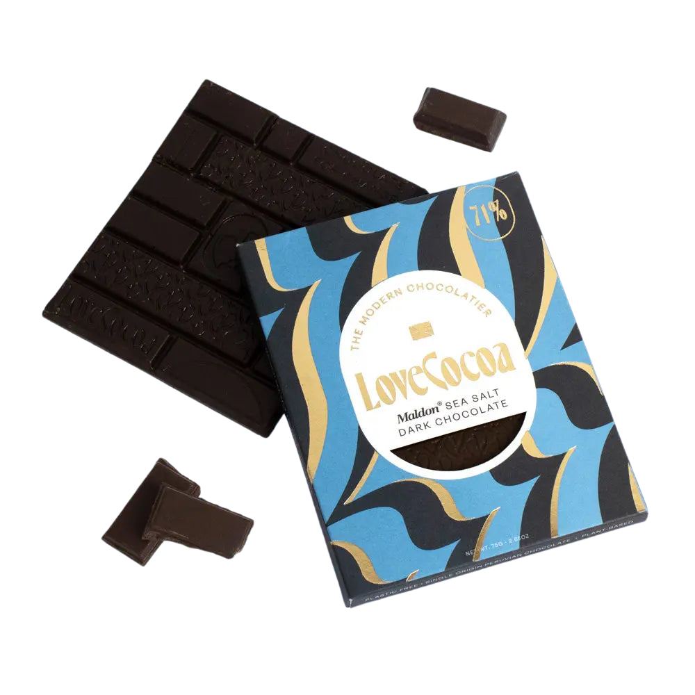 Maldon Sea Salt Dark Chocolate Bar (Vegan) - Love Cocoa