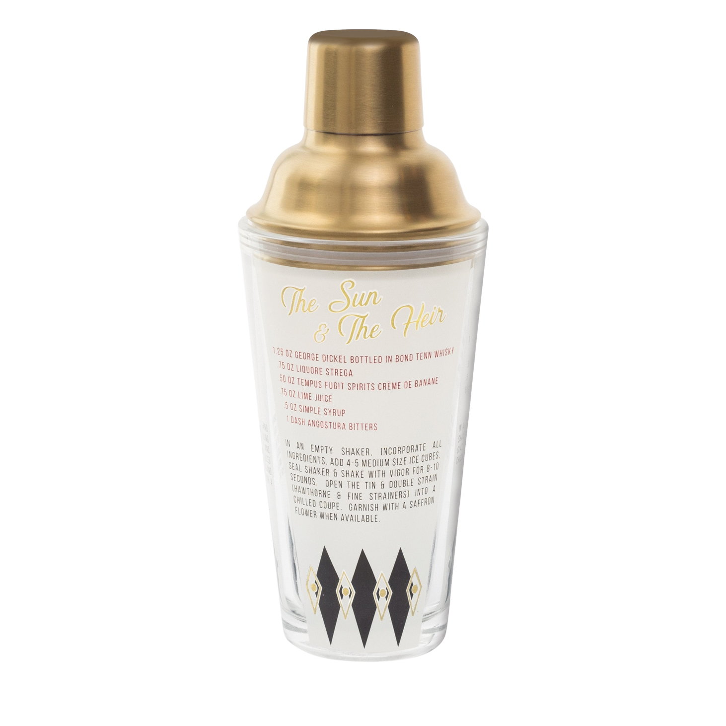 Gold Retro Recipes Cocktail Shaker - Designworks