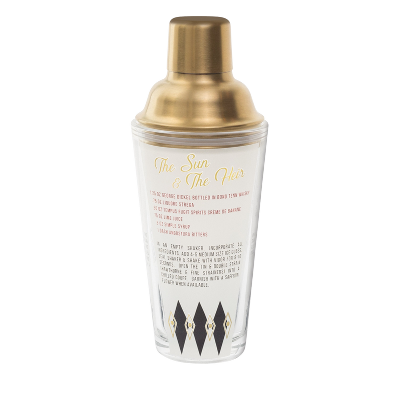 Gold Retro Recipes Cocktail Shaker - Designworks
