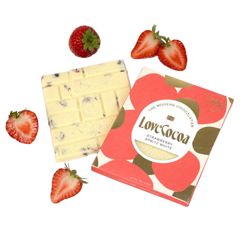 Strawberry Spritz White Chocolate Bar - Love Cocoa