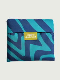 Blue and green patterned pouch with 'original duckhead' label on a white background