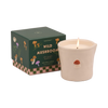 Candle with 'Wild Mushroom' packaging on a white background