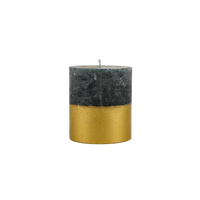 Winter Thyme Gold Half Dipped Pillar Candle - St Eval